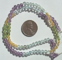 14 inch strand of 4mm Round Multi Mix Semi Precious Beads